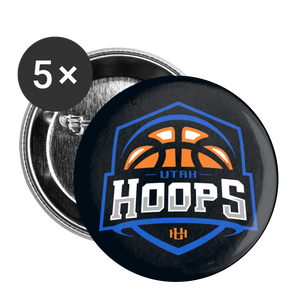 Utah Hoops FULL COLOR Buttons large 2.2'' (5-pack) - white