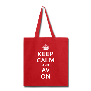 Keep Calm And AV On Tote Bag - red