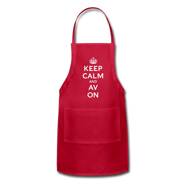 Keep Calm And AV On Adjustable Apron (EXCLUSIVE) - red