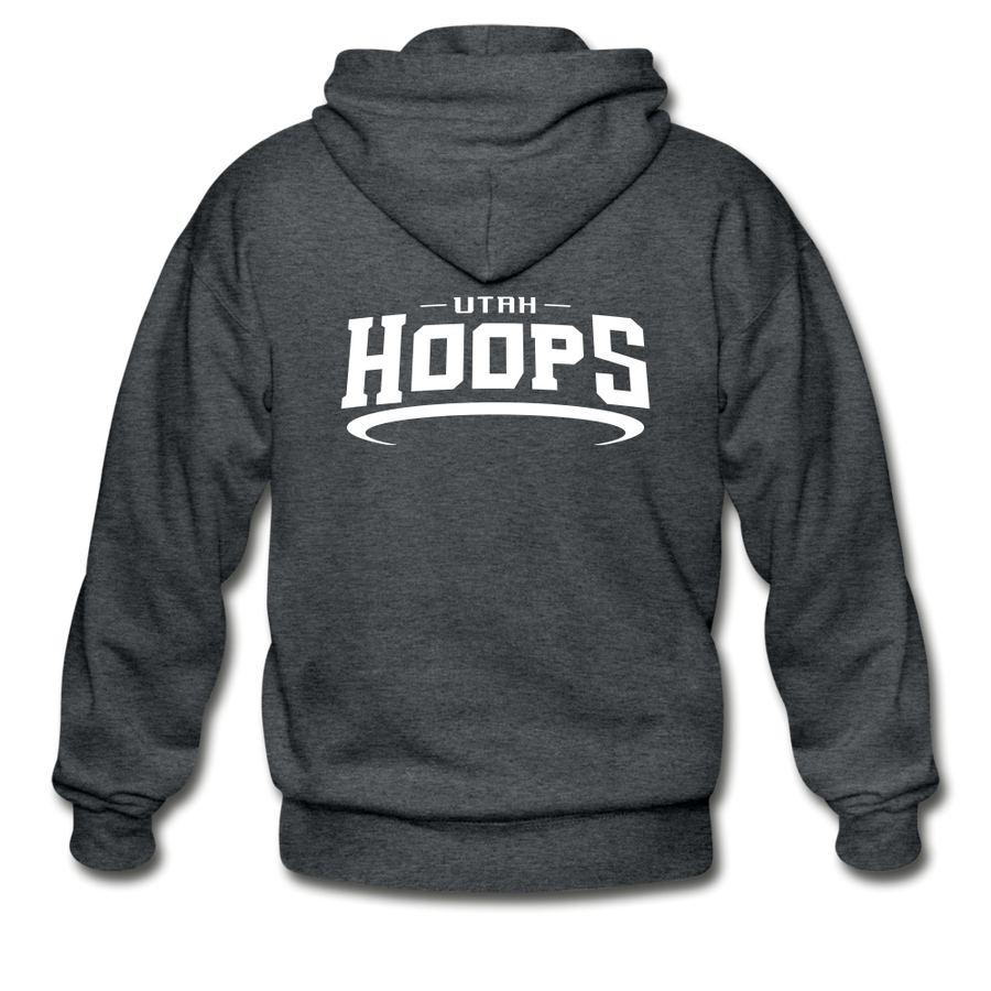 Utah Hoops™ Heavy Blend Adult Zip Hoodie - deep heather