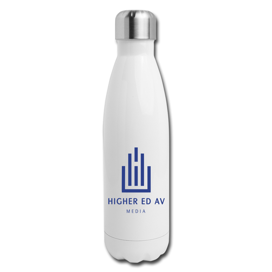 Higher Ed AV Podcast Insulated Stainless Steel Water Bottle - white