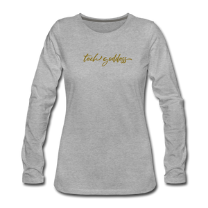 tech goddess® Women's Premium Long Sleeve T-Shirt (MULTIPLE COLORS) - heather gray