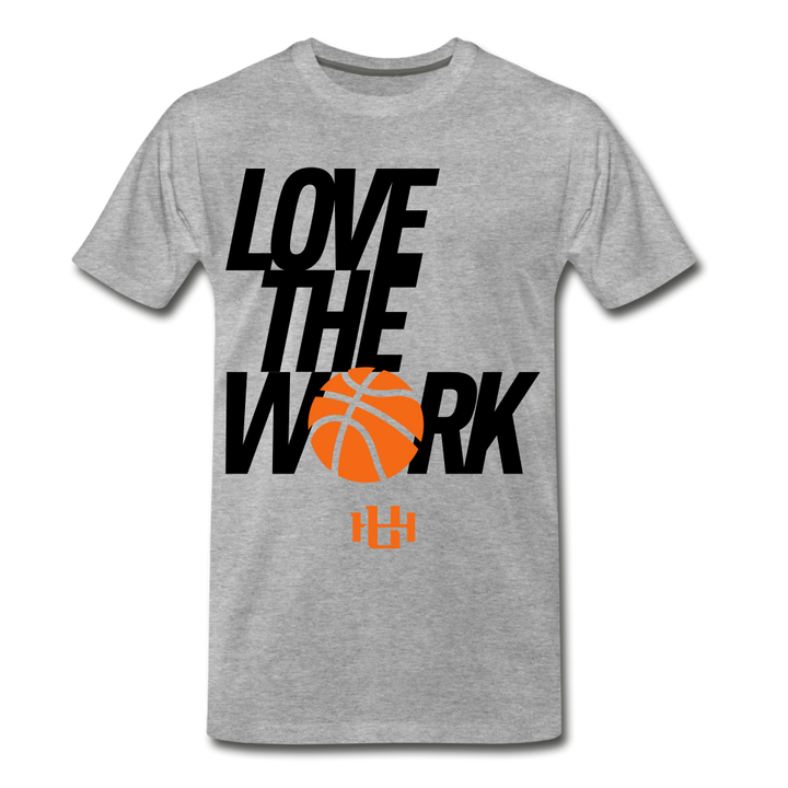 Utah Hoops™ Adult "Love The Work" Premium T-Shirt - heather gray